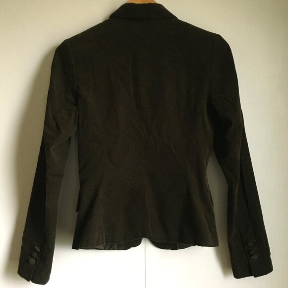 Vintage Y2K Olive Brown Cotton Corduroy Single Button Blazer - Picture 2 of 16